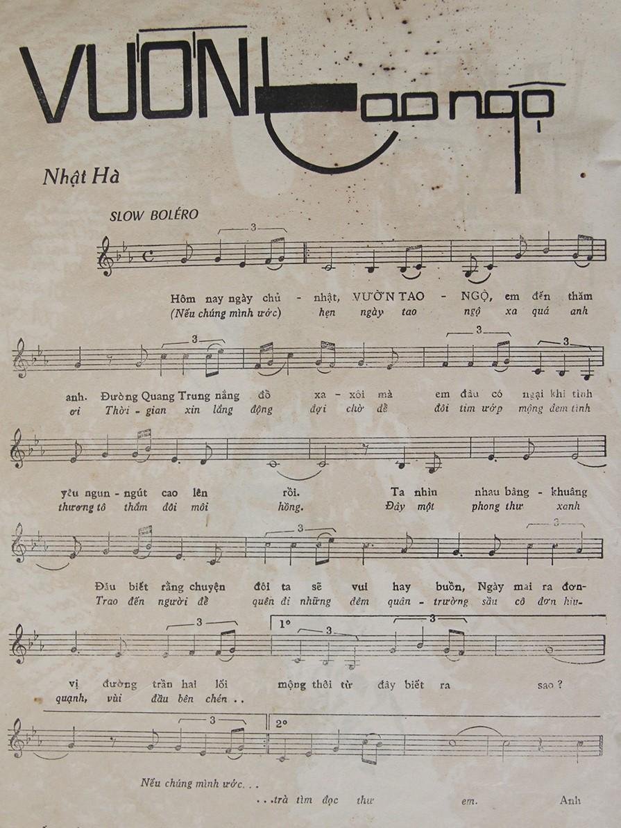 Sheet nhạc Vườn Tao Ngộ